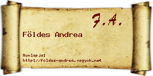 Földes Andrea névjegykártya